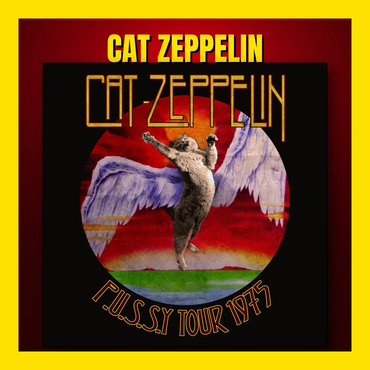 Cat Zeppelin cat metal cover art