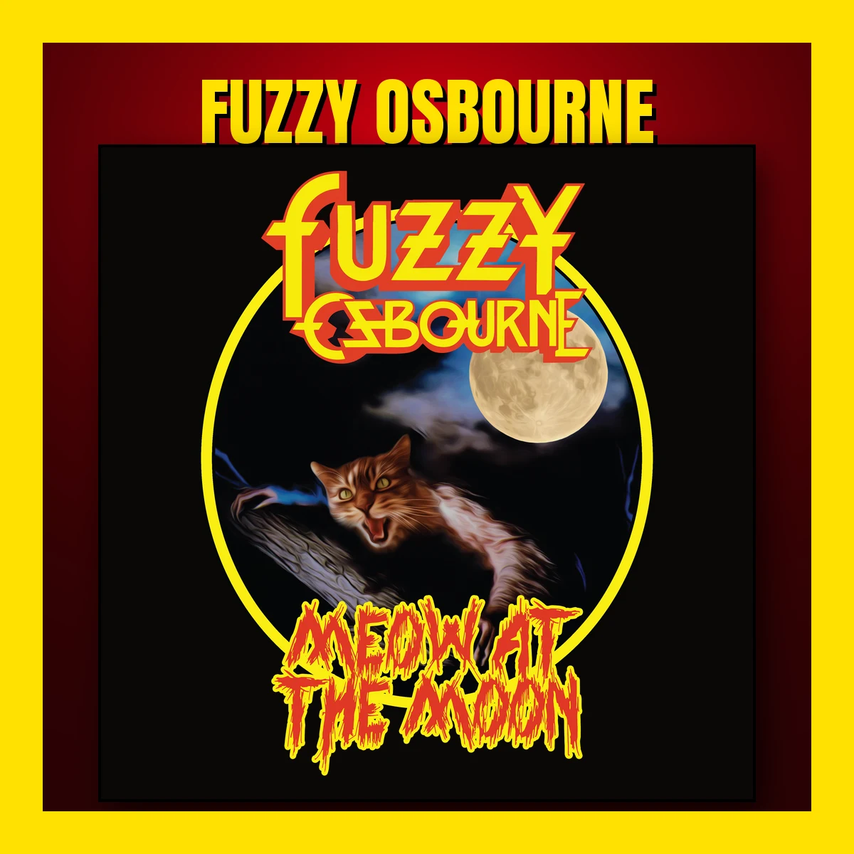Fuzzy Osbourne cat metal cover art