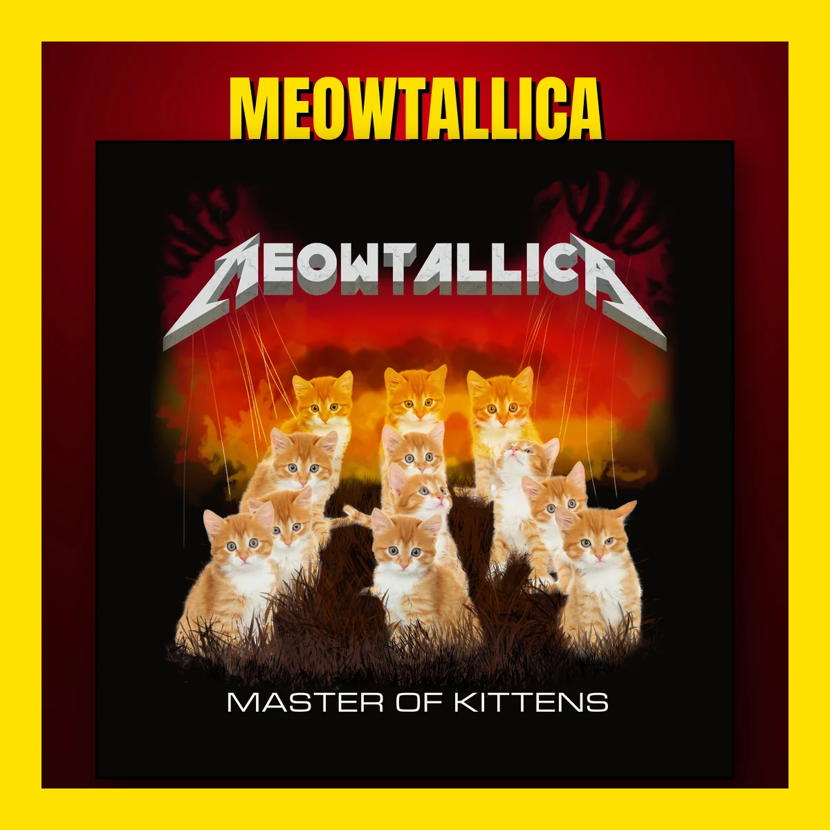 Meowtallica cat metal cover art
